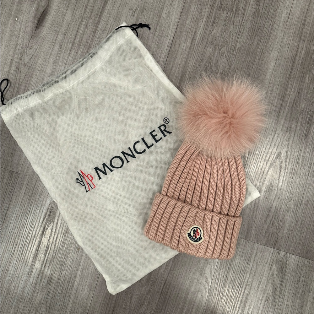 Moncler Pink Pom-Pom Beanie